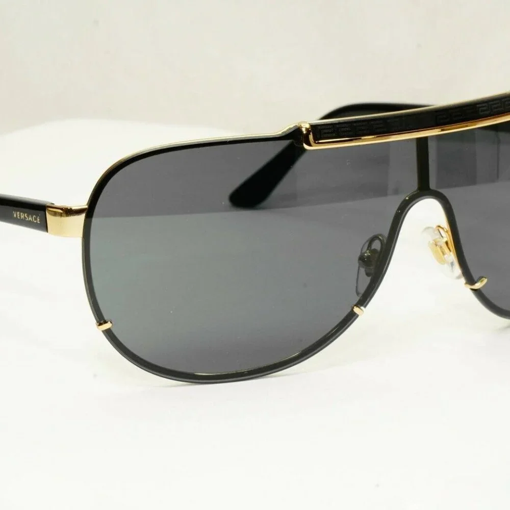 Versace Black Shield Men's Visor Sunglasses